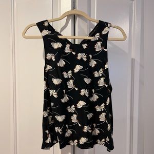 Zara floral top cross back